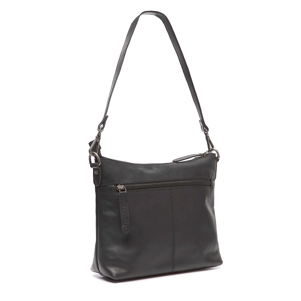 baksidan av svart läderväska av modellen Faro från varumärket Chesterfield Brand