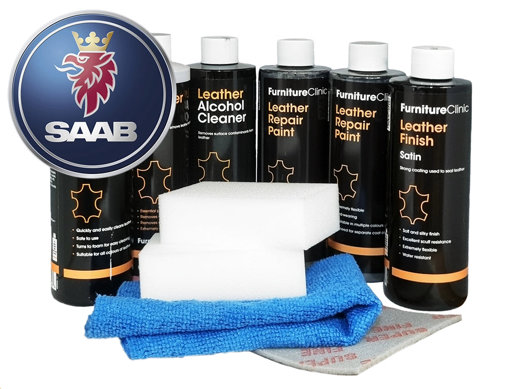 Läderfärg till Saabs bilklädslar | Stort Kit för Läderinfärgning | Furniture Clinic