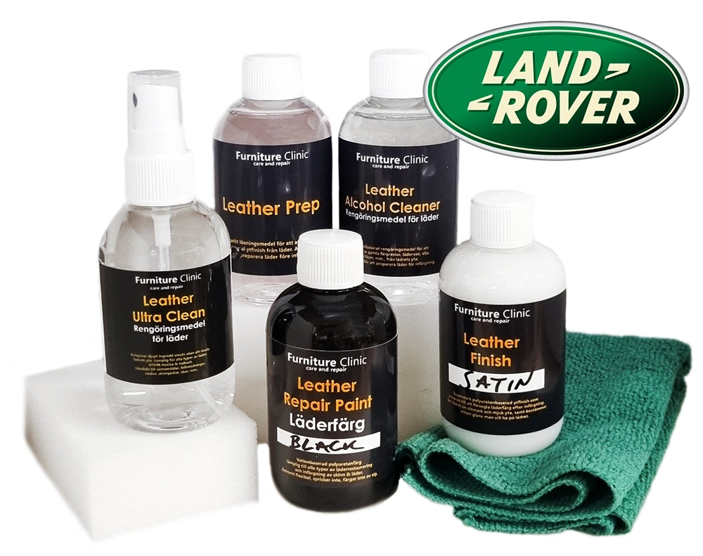 Läderfärg till Land Rovers bilklädslar | Litet Kit för Läderinfärgning | Furniture Clinic