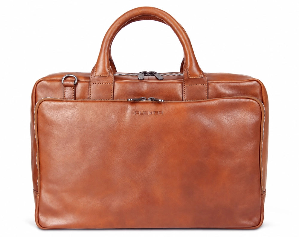 Laptopväska i Läder | Bill Cognac | Plevier