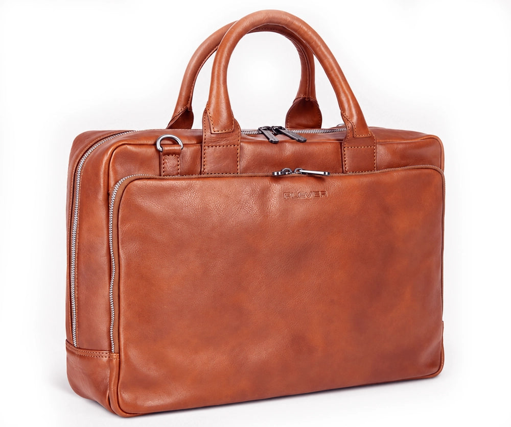 Laptopväska i Läder | Bill Cognac | Plevier