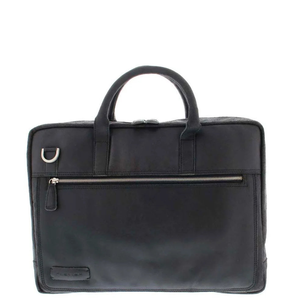 Laptopväska i Läder | London Black | Plevier