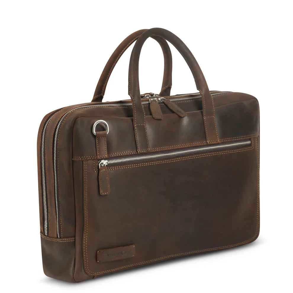 Laptopväska i Läder | Coventry Vintage Brown | Plevier
