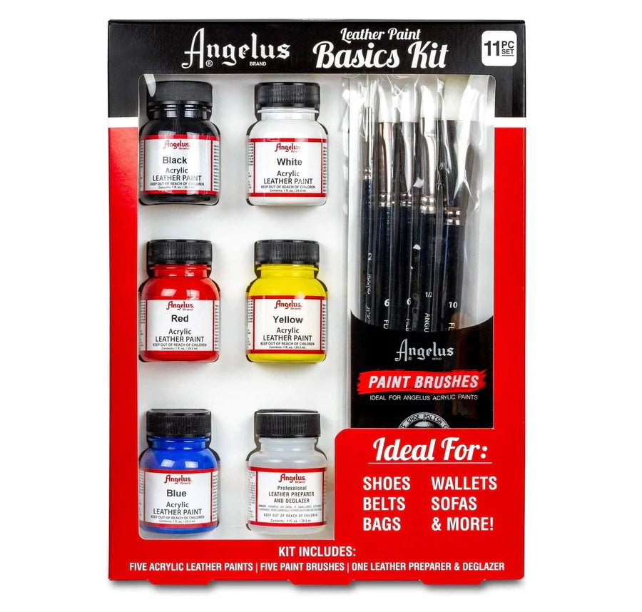 Läderfärg | Angelus Leather Paint Basics Kit | 6 x 29,5 ml