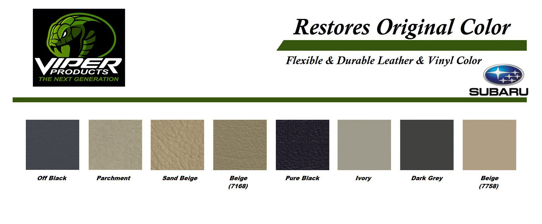 Leather Paint &amp; Vinyl Paint for Subaru | MiniKit for Car Upholstery Dyeing | Viper Products